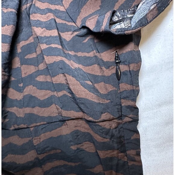 MADEWELL V-Neck Mini Dress Abstract Animal Print True Black SIZE‎ 00 NWT - Picture 5 of 11